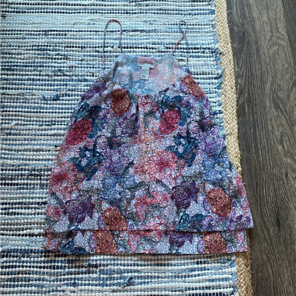 H&M sz 10 floral tank top. Like new.